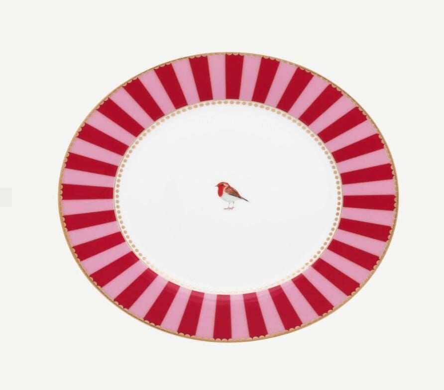Kırmızı Pembe Porselen Kahvaltı Tabağı 21 Cm Love Birds Collection by Pip Studio
