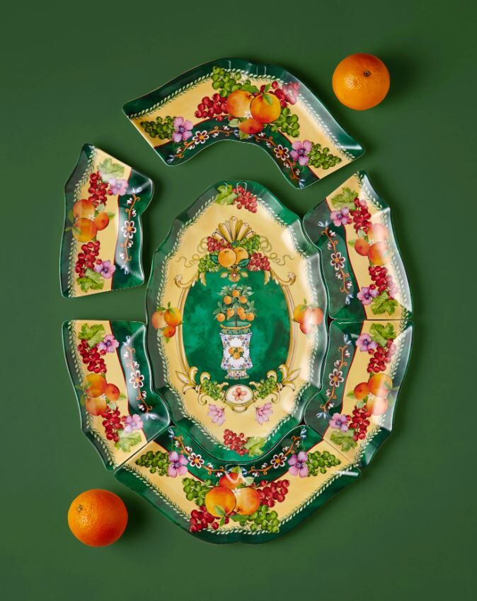 Yeşil Melamin Meze Tabağı 7 Parça Carpe Diem Collection by Chiara Alessi