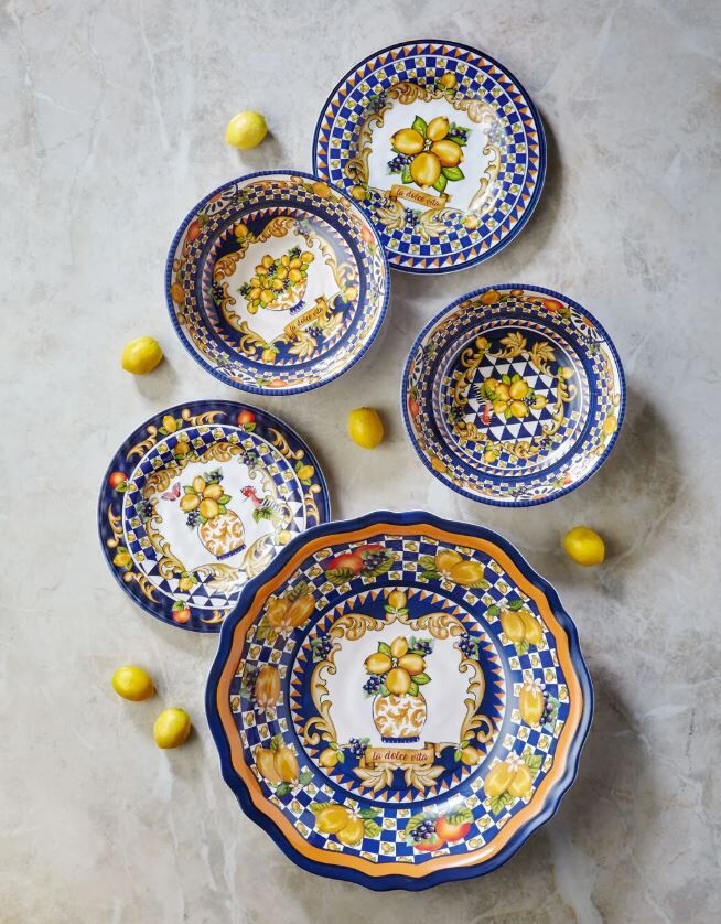 Mavi Melamin Yemek Tabağı 28 Cm Capri Collection by Chiara Alessi