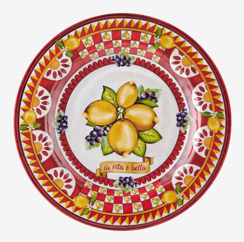 Kırmızı Melamin Yemek Tabağı 28 Cm Capri Collection by Chiara Alessi