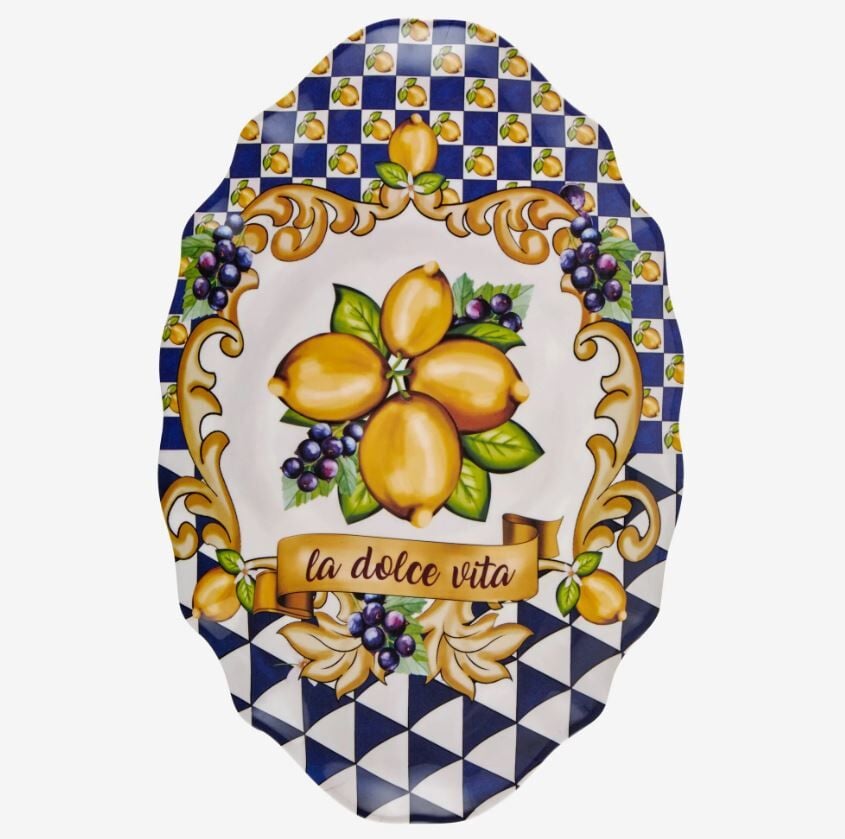 Mavi Melamin Meze Tabağı 7 Parça Capri Collection by Chiara Alessi