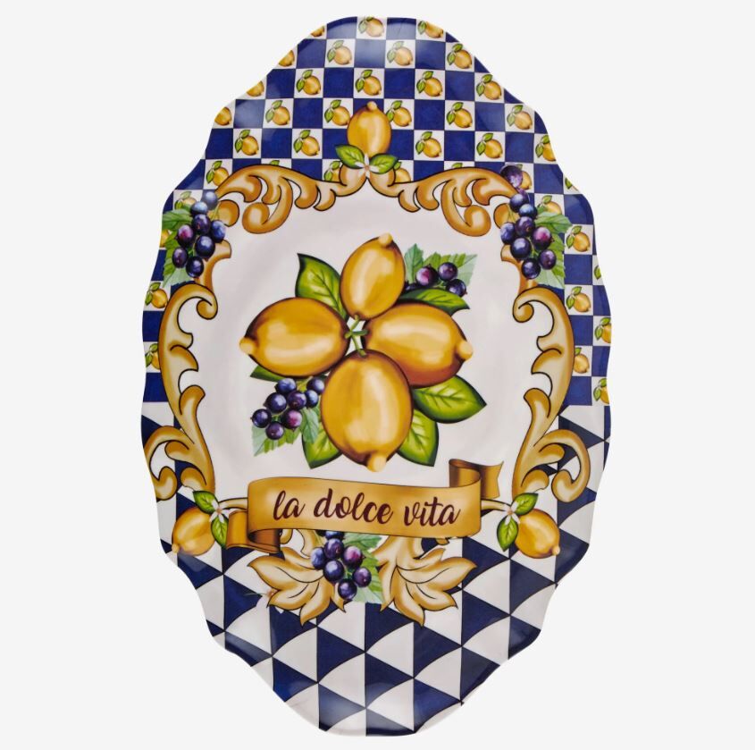Mavi Melamin Meze Tabağı 7 Parça Capri Collection by Chiara Alessi
