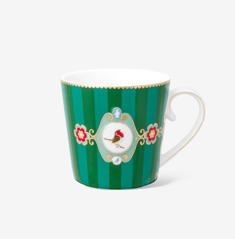 Yeşil Porselen Kupa 250 Ml Love Birds Collection by Pip Studio