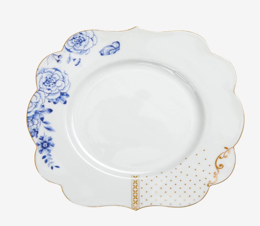 Mavi Beyaz Porselen Kahvaltı Tabağı 23,5 Cm Royal White Collection by Pip Studio