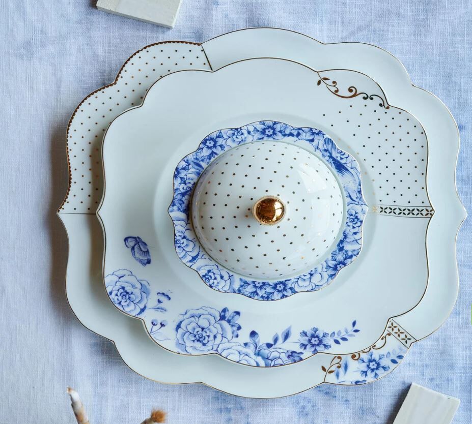 Mavi Beyaz Porselen Kahvaltı Tabağı 23,5 Cm Royal White Collection by Pip Studio