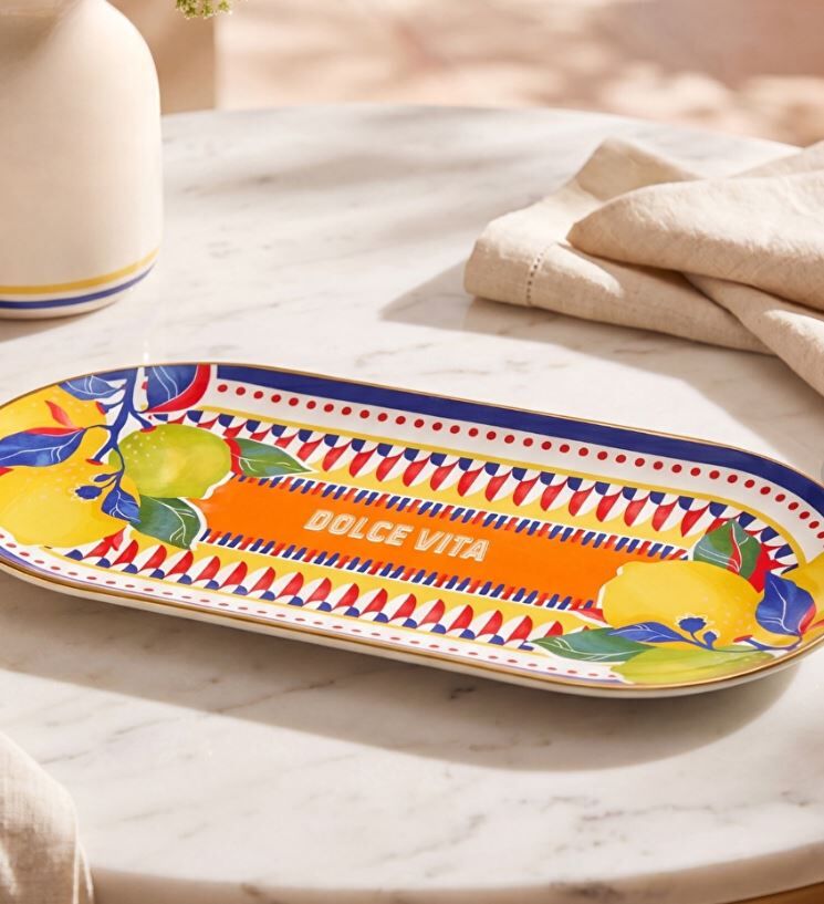 BM DOLCE VITA LİMON OVAL TEPSİ, 11X24 CM
