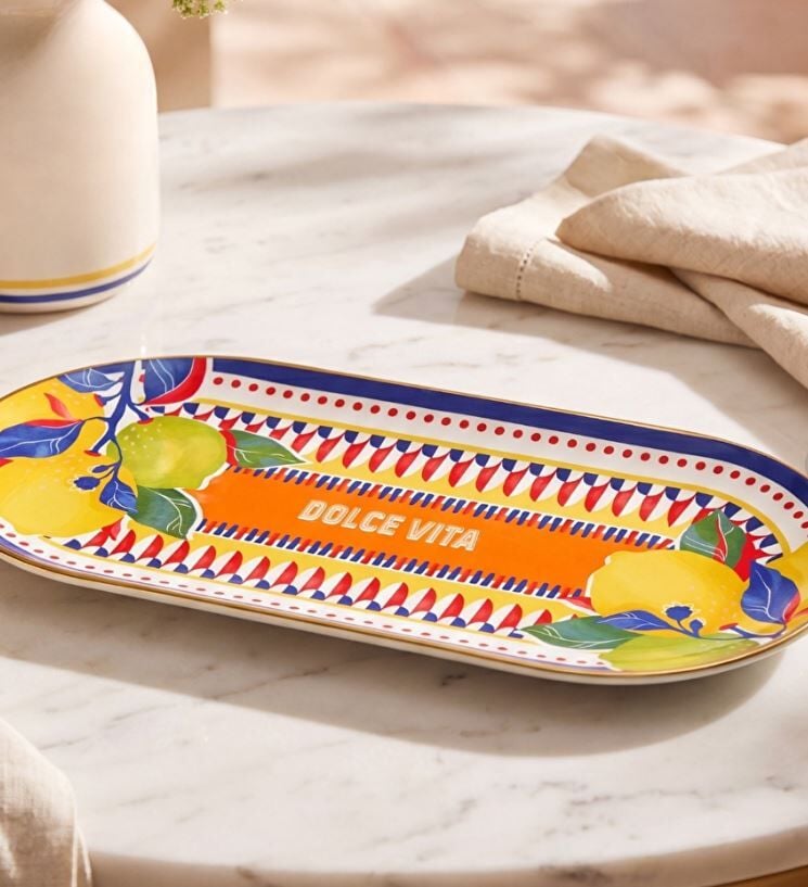 BM DOLCE VITA LİMON OVAL TEPSİ, 11X24 CM