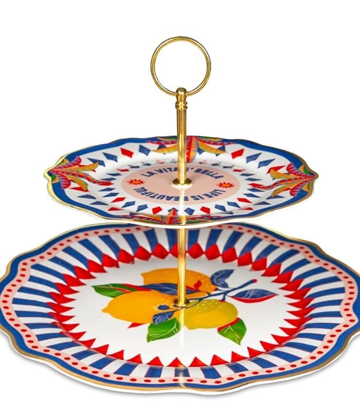 BM DOLCE VITA LİMON 2Lİ KEK STAND, 31 CM
