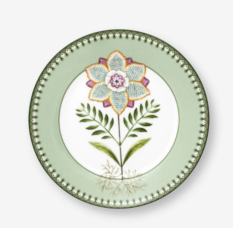 Yeşil Porselen Kahvaltı Tabağı 21 Cm Lily & Lotus Collection by Pip Studio