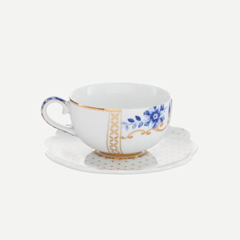 Mavi Beyaz Porselen Kahve Fincanı 125 Ml Royal White Collection by Pip Studio