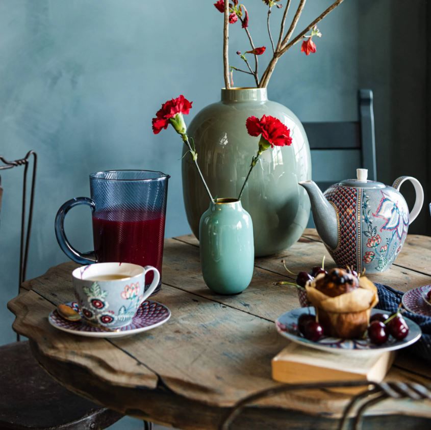Mavi Porselen Demlik 1600 Ml Flower Festival Collection by Pip Studio