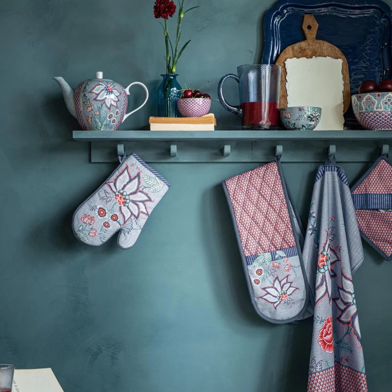 Mavi Porselen Demlik 1600 Ml Flower Festival Collection by Pip Studio