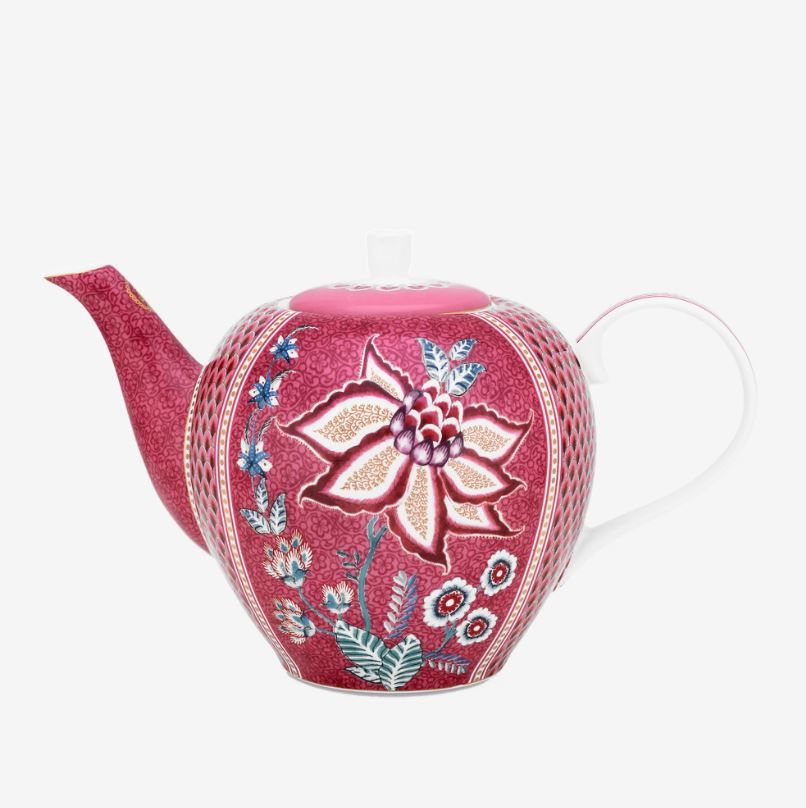 Kırmızı Porselen Demlik 1600 Ml Flower Festival Collection by Pip Studio