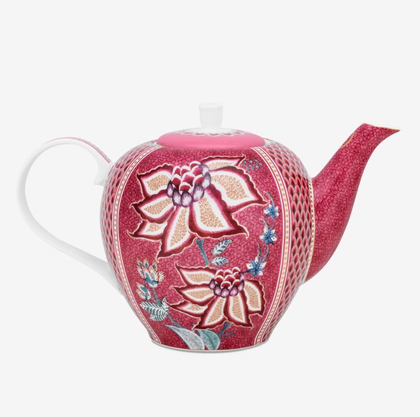 Kırmızı Porselen Demlik 1600 Ml Flower Festival Collection by Pip Studio