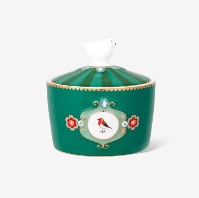 Yeşil Porselen Şekerlik 300 Ml Love Birds Collection by Pip Studio