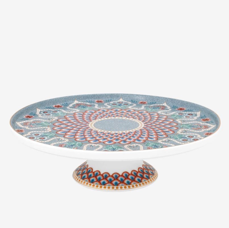 Mavi Porselen Kek Standı 21 Cm Flower Festival Collection by Pip Studio