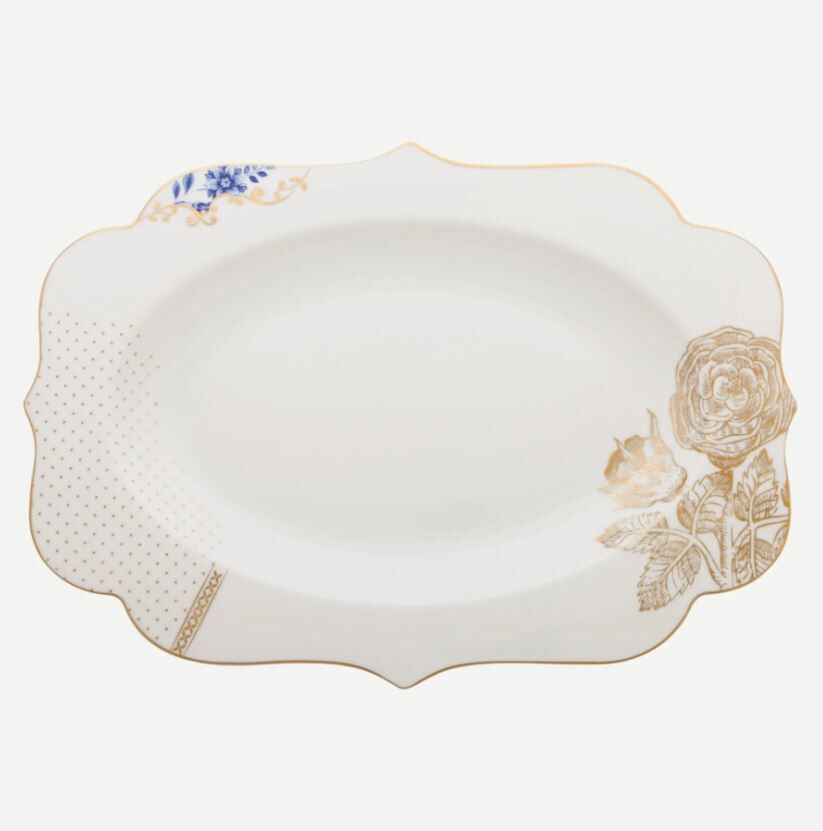 Mavi Beyaz Porselen Servis Tabağı 40 Cm Royal White Collection by Pip Studio