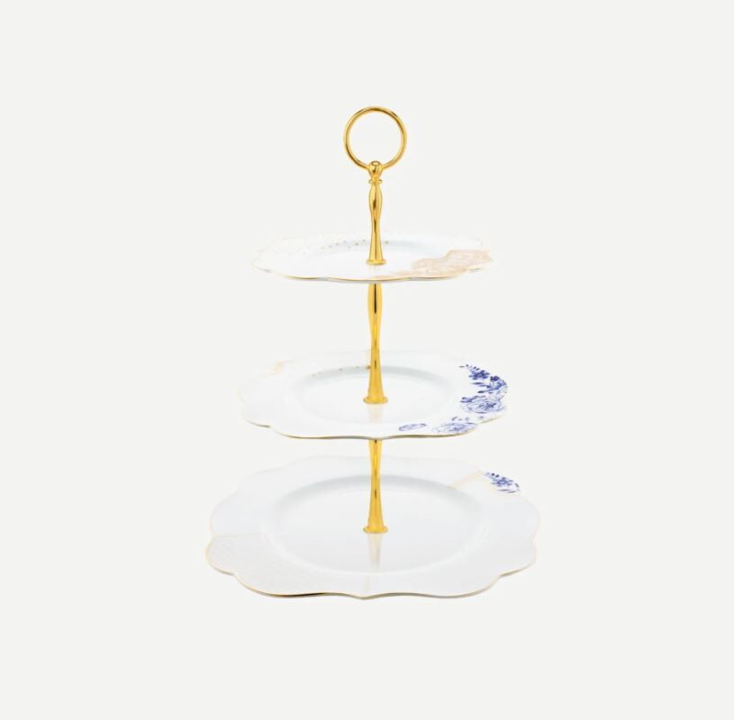 Mavi Beyaz Porselen 3 Katlı Servis 28 Cm Royal White Collection by Pip Studio