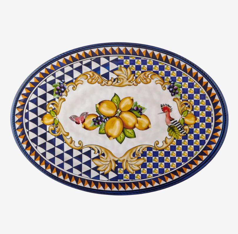 Mavi Melamin Servis Tabağı 50 Cm Capri Collection by Chiara Alessi