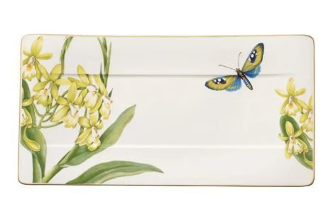 Amazonia Tropik Desenli Dikdörtgen Servis Tabağı 35 cm